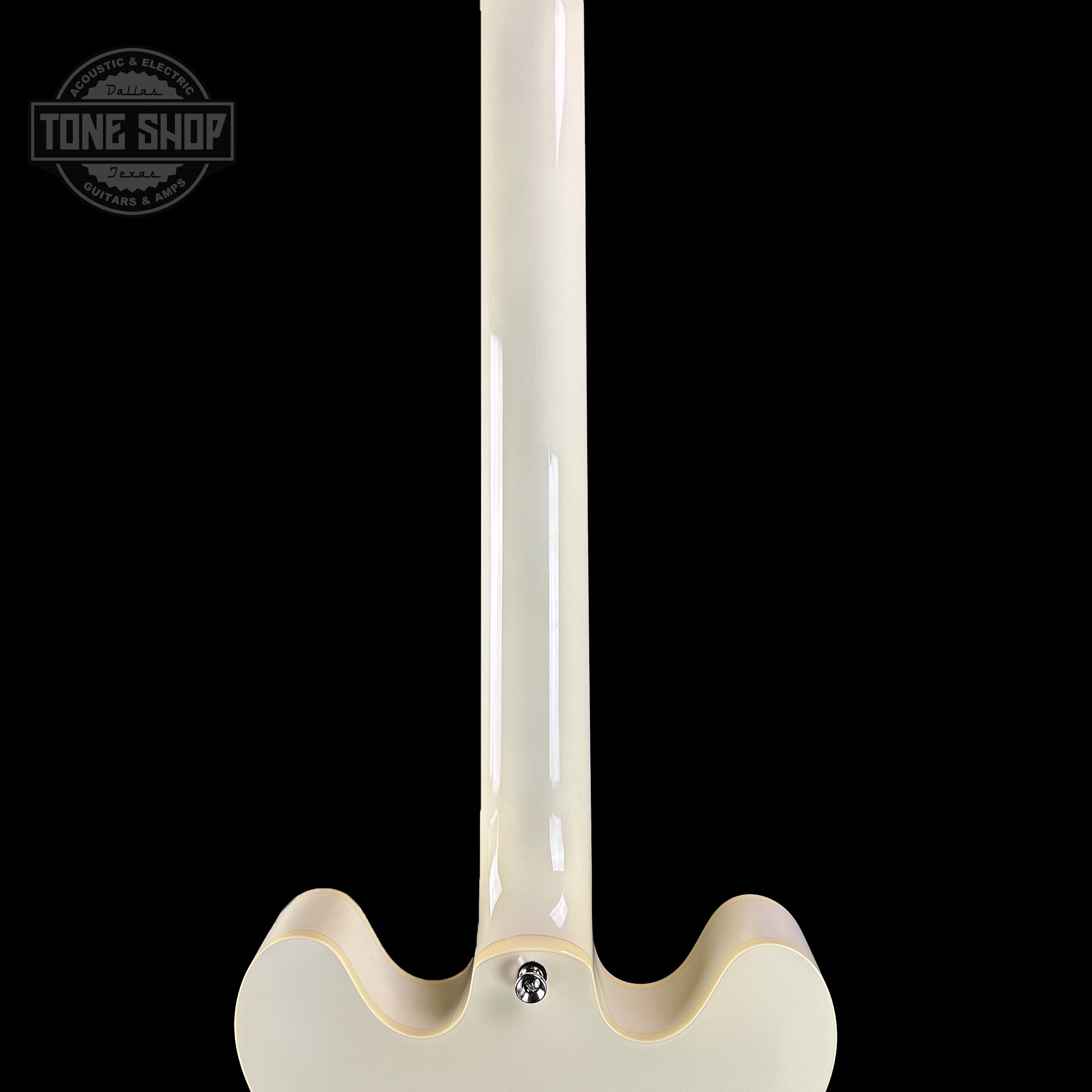 Back of neck of Collings I30-LC  Olympic White.