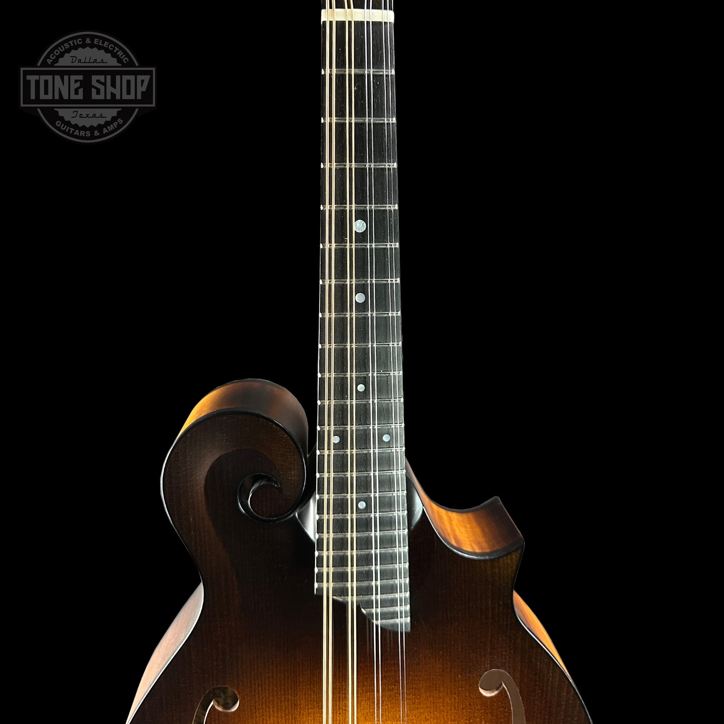 Fretboard of Collings MF Mandolin Gloss Top Sunburst.