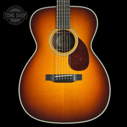 Front of Collings OM2H Sunburst.