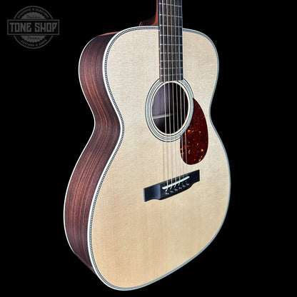 Front angle of Collings OM2H Natural Sitka/EIR.