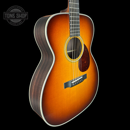 Front angle of Collings OM2H Sunburst.