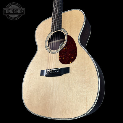 Front angle of Collings OM2H Natural Sitka/EIR.