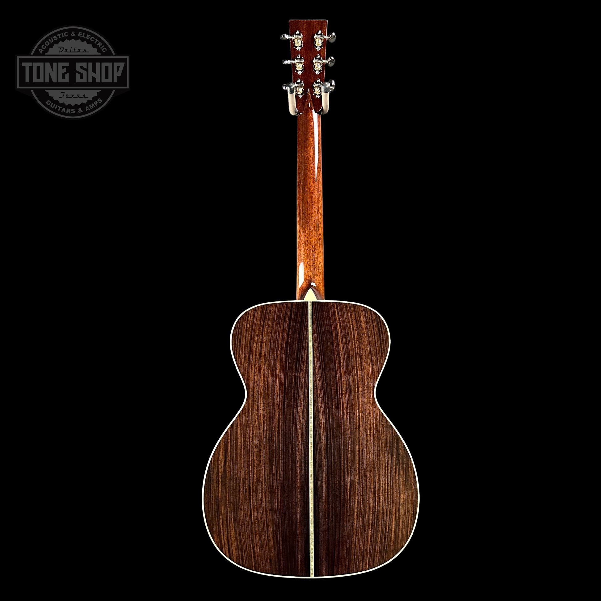 Full back of Collings OM2H Sunburst.