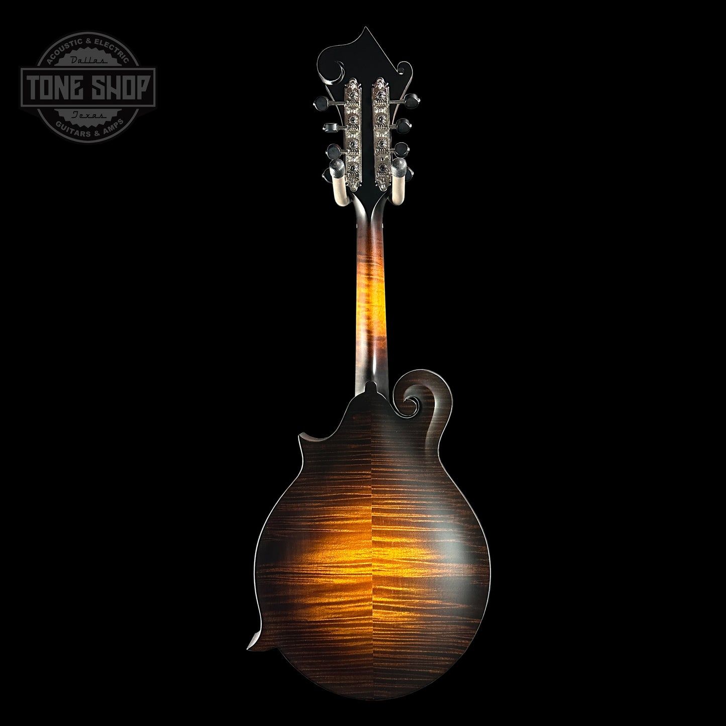 Full back of Collings MF Mandolin Gloss Top Sunburst.