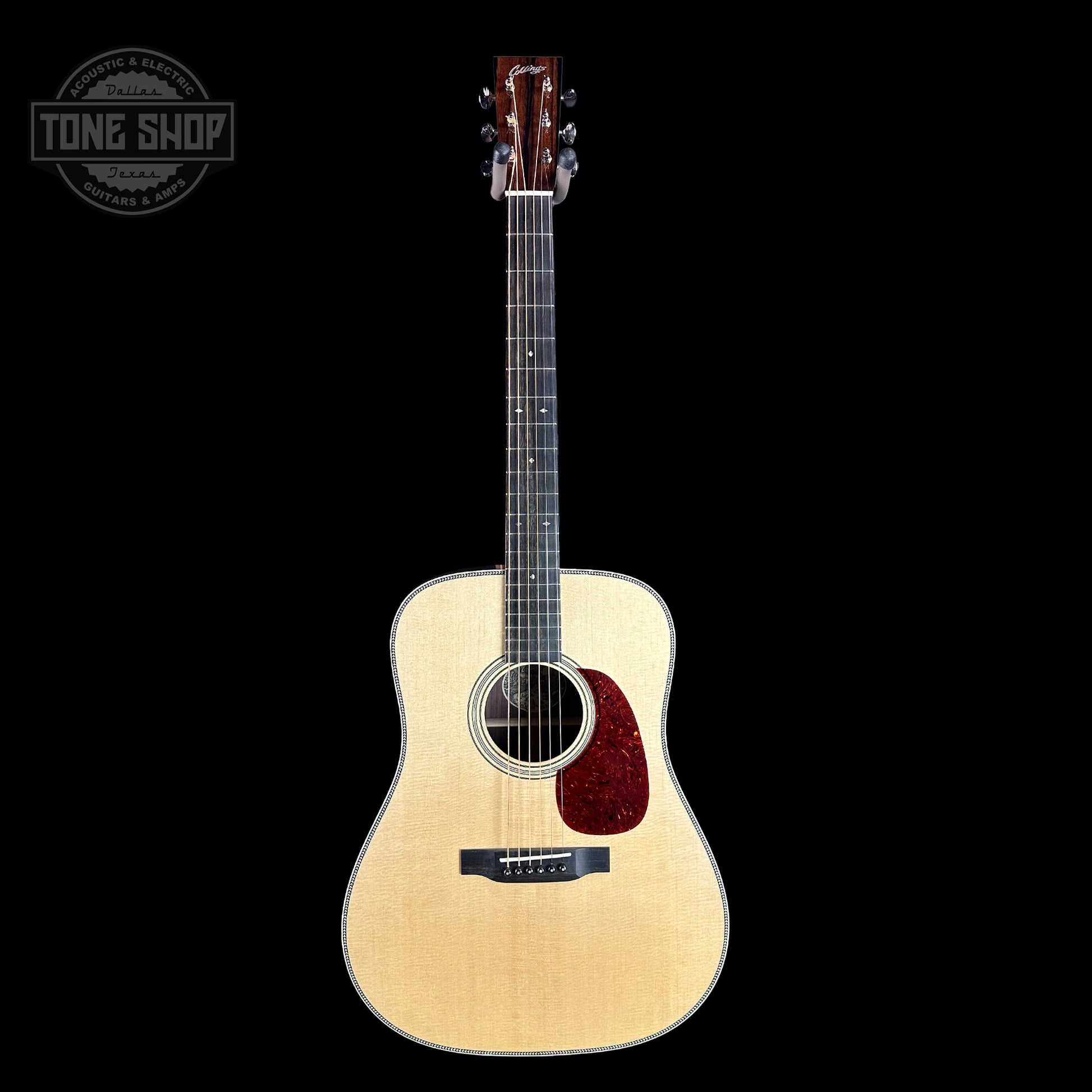 Full front of Collings D2H Natural Sitka/EIR.