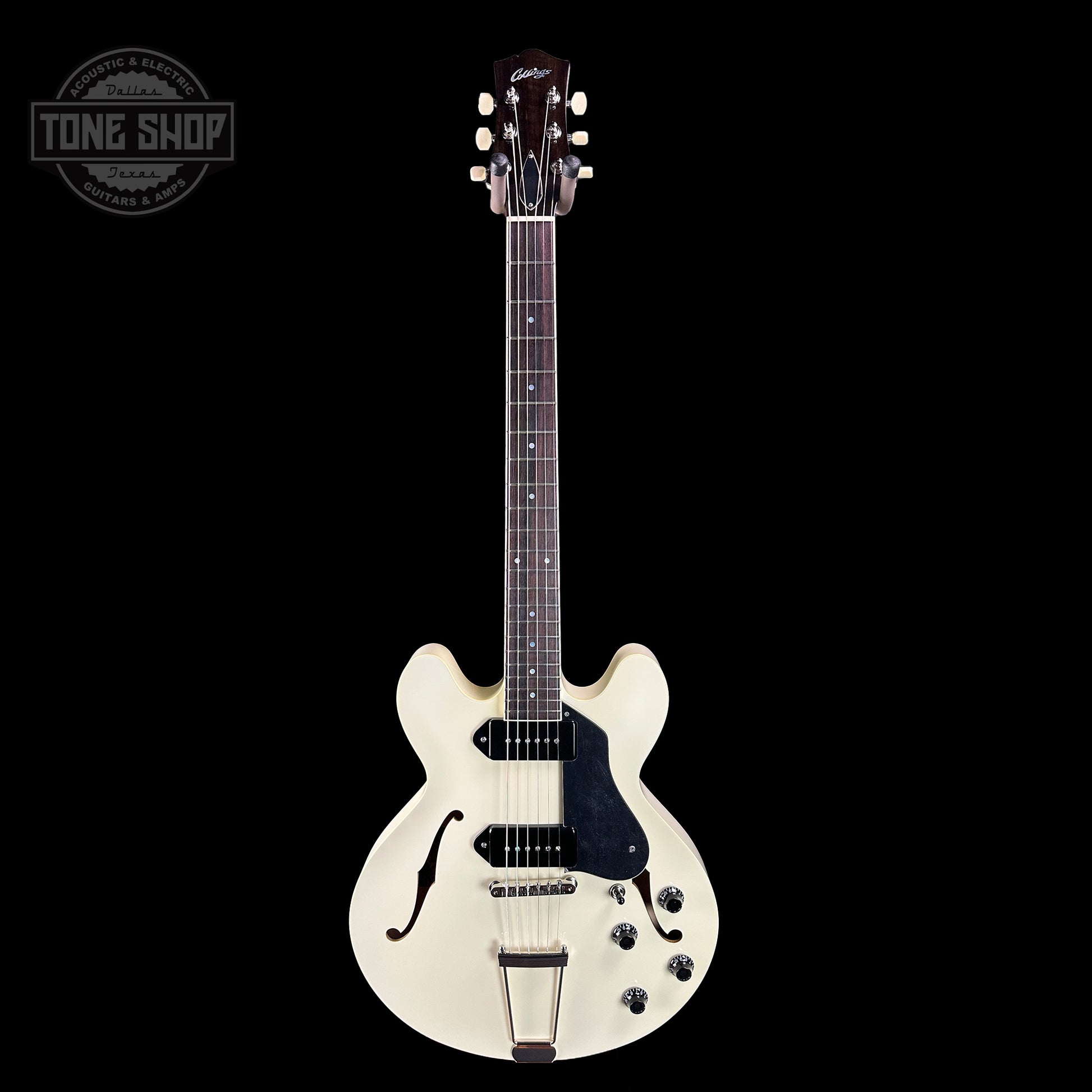 Full front of Collings I30-LC  Olympic White.