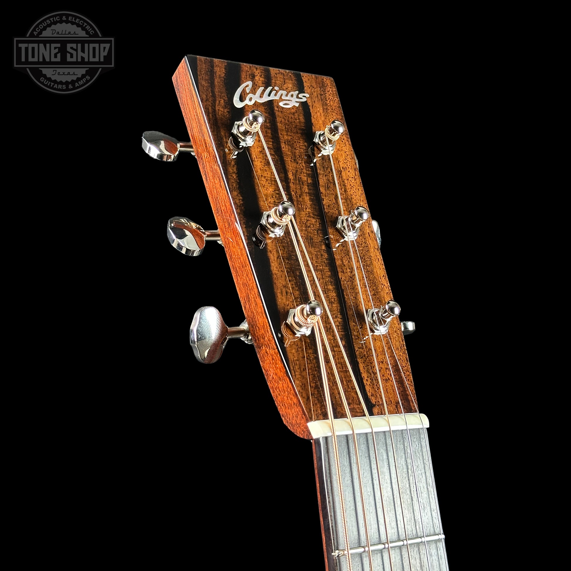 Headstock of Collings OM2H Natural Sitka/EIR.