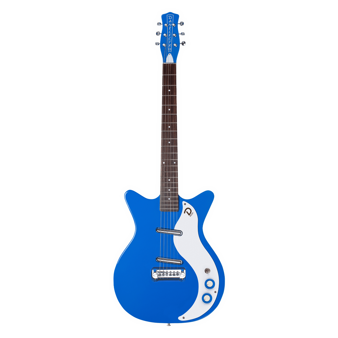 Full front shot of Danelectro 59 MOD NOS+ GOGO Blue