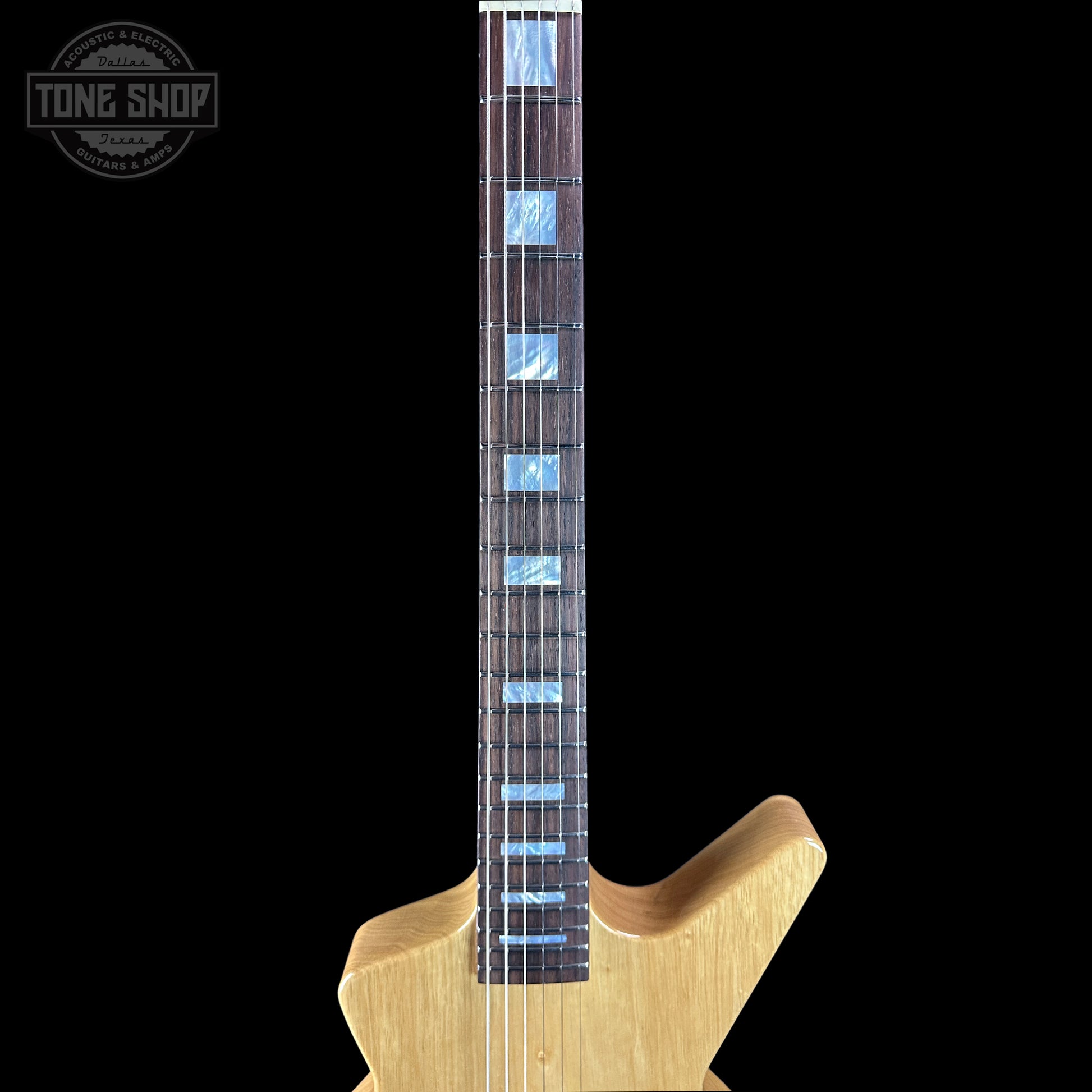 Fretboard of Dean USA Custom Shop Cadillac Natural Korina Single Hum.