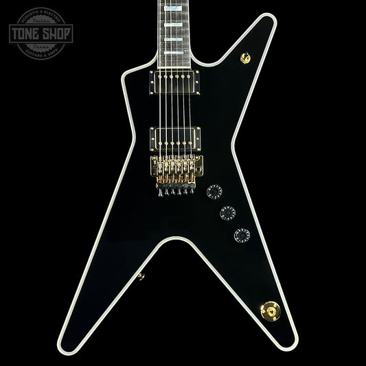 Front of Dean USA Custom Shop ML Floyd Classic Black Gold Hardware.