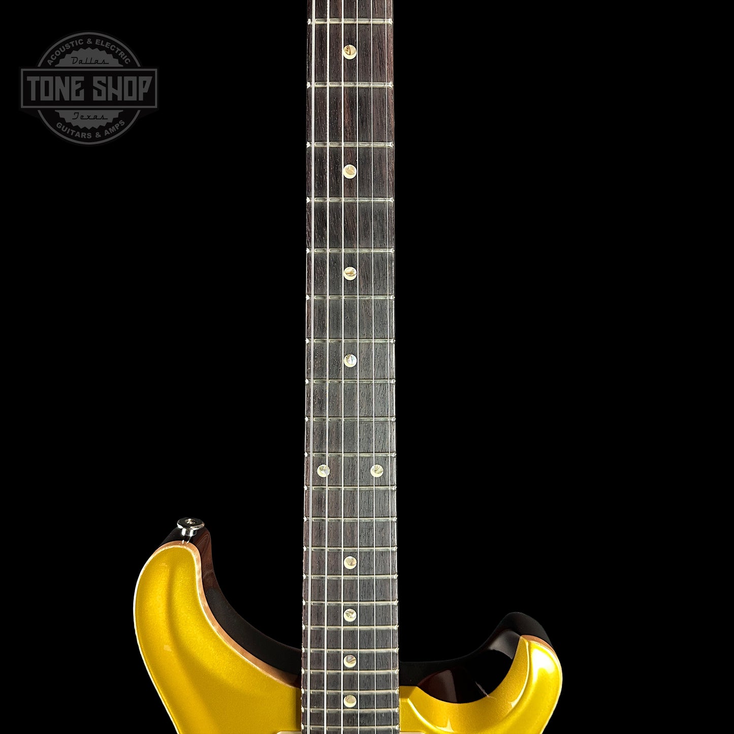 Fretboard of PRS DGT David Grissom Trem Gold Top w/moons.