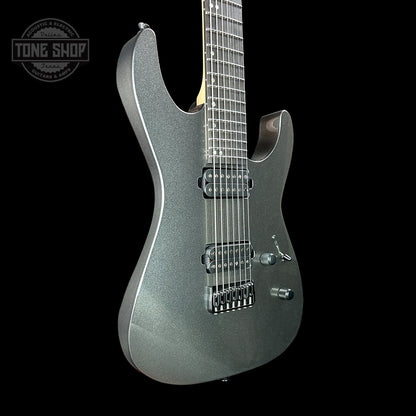 Front angle of ESP USA M-7 Baritone  Black Adamantium.