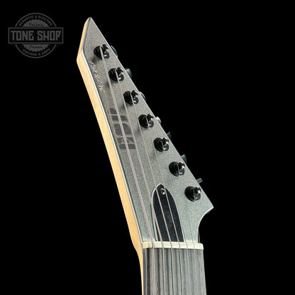 Headstock of ESP USA M-7 Baritone  Black Adamantium.