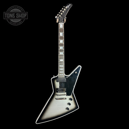 Full front of Gibson Custom Shop Explorer Custom Silverburst Murphy Lab Ultra Light Aged NH.