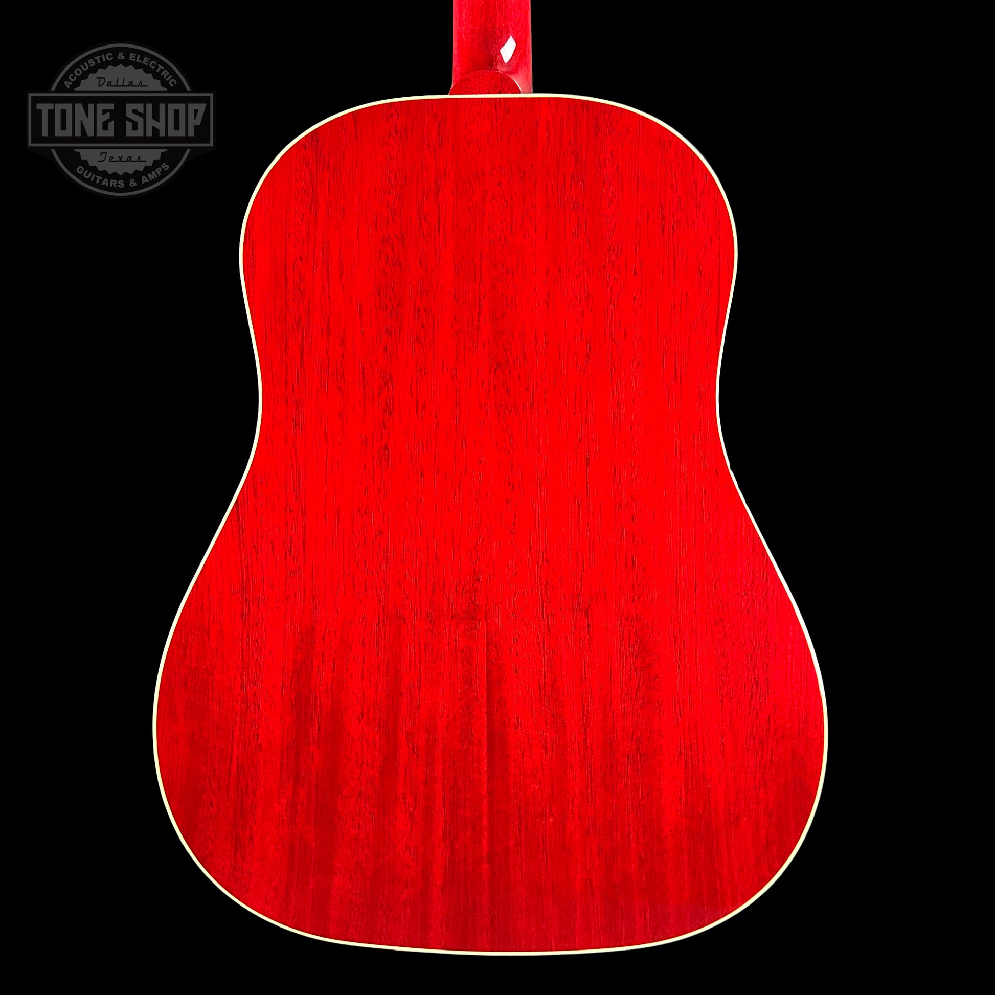 Back of Gibson J-45 Standard Left Handed Cherry.