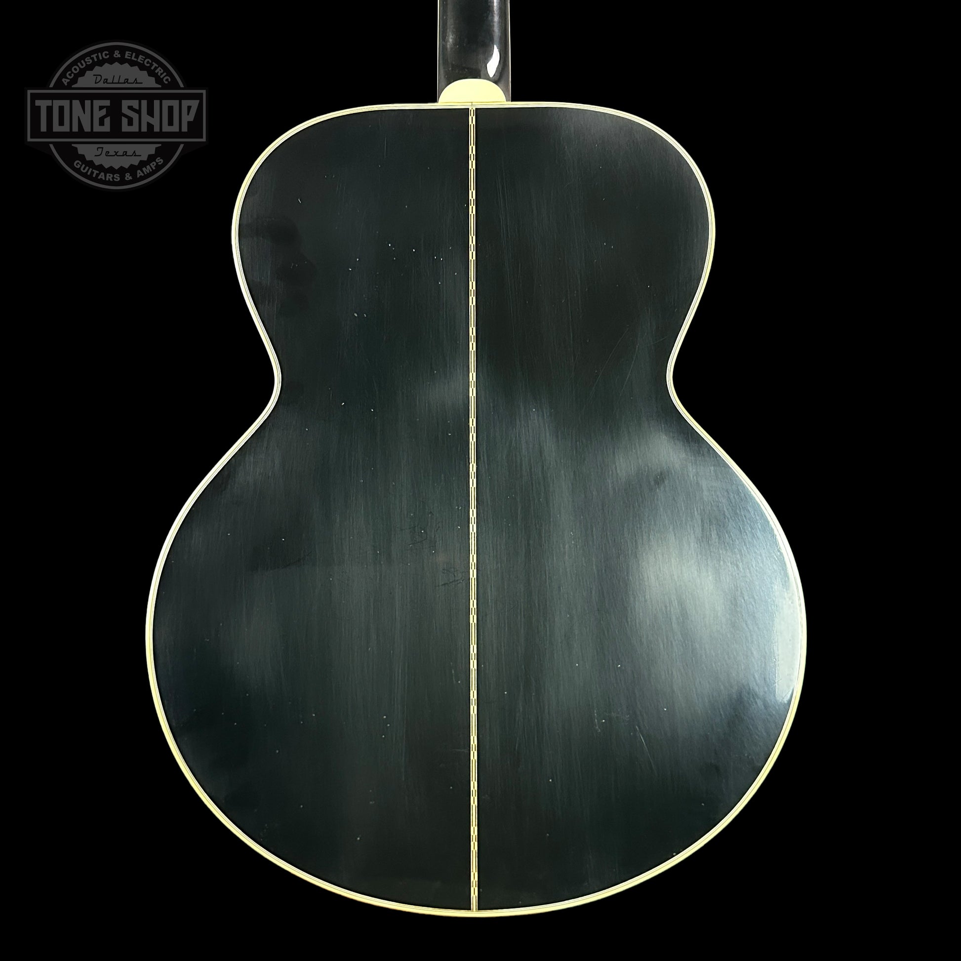 Back of Gibson Custom Shop M2M 1957 SJ-200 Murphy Lab Light Aged  Ebony.