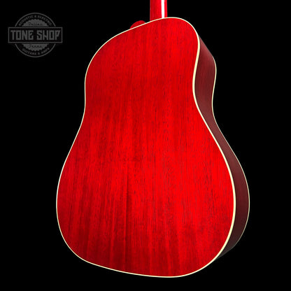 Back angle of Gibson J-45 Standard Left Handed Cherry.