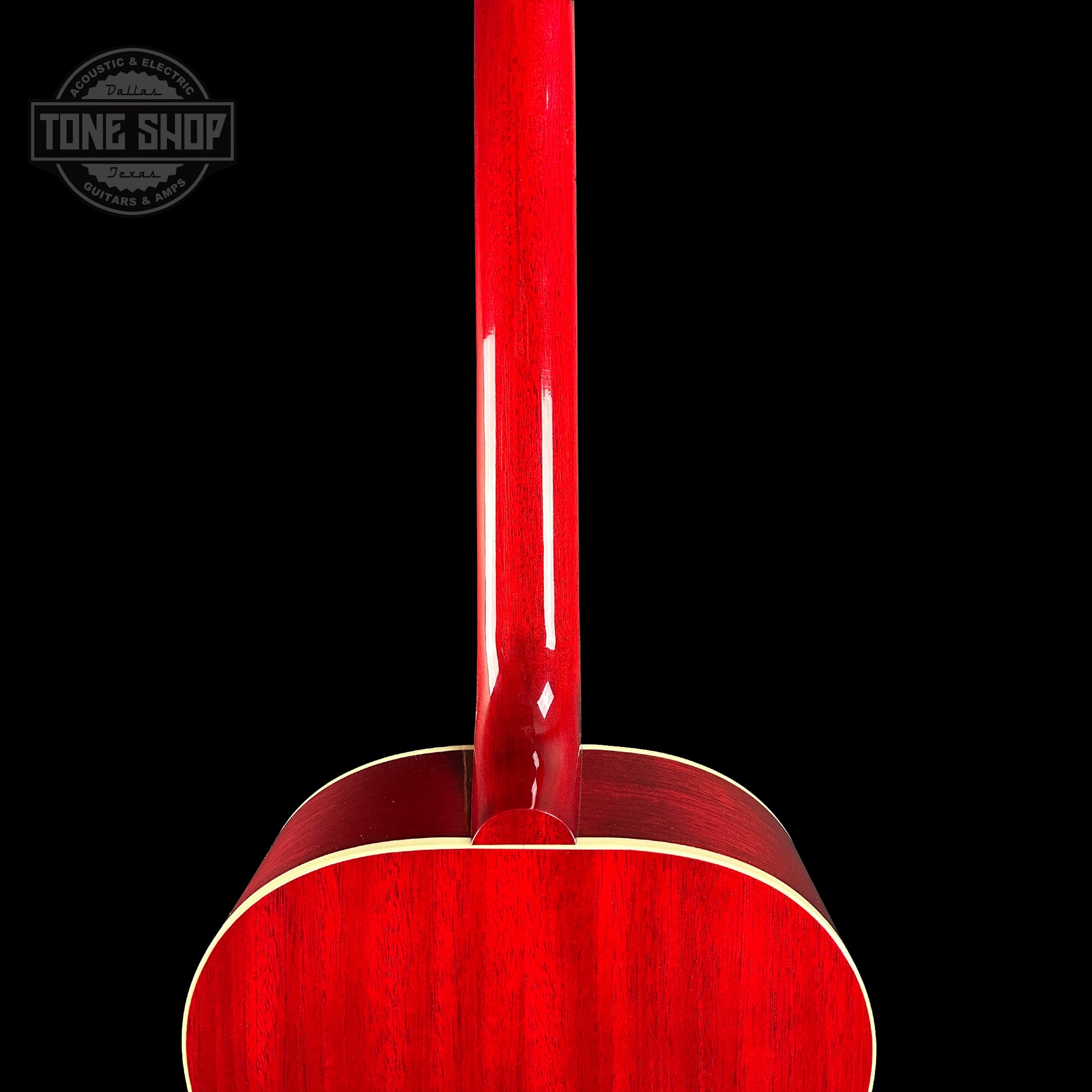 Back of neck of Gibson J-45 Standard Left Handed Cherry.