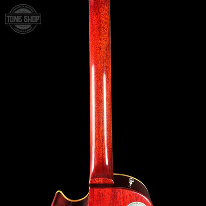 Back of neck of Gibson Custom Shop Made 2 Measure 1959 Les Paul Standard Lemon Burst Chambered Murphy Lab Ultra Light Aged.