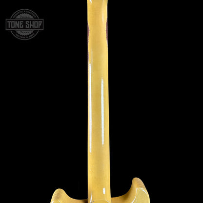 Back of neck of Gibson Custom Shop 1958 Les Paul Junior Double Cut TV Yellow Murphy Lab Heavy Aging.