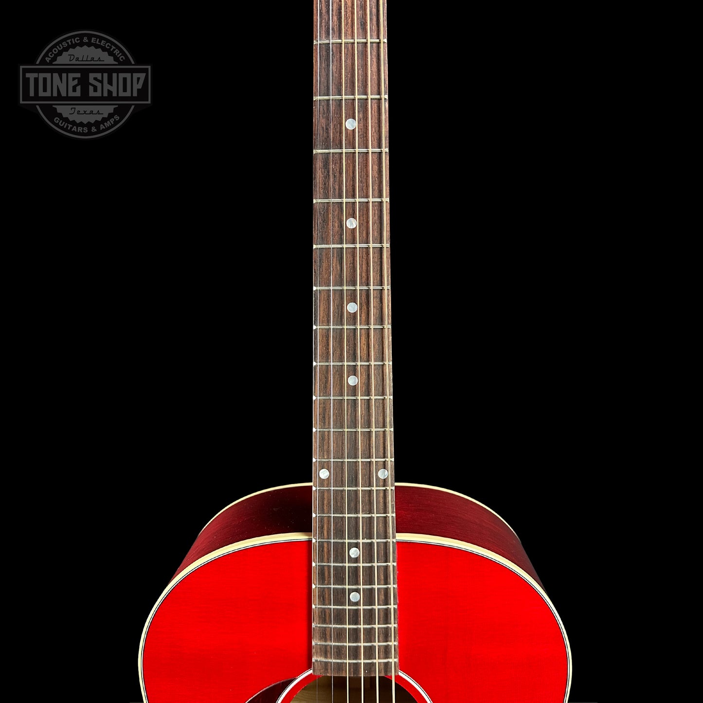 Fretboard of Gibson J-45 Standard Left Handed Cherry.