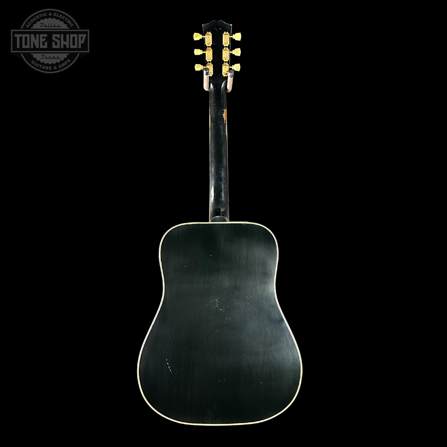 Full back of Gibson Custom Shop Dealer Select 1960 Hummingbird Ebony Heavy Aged.