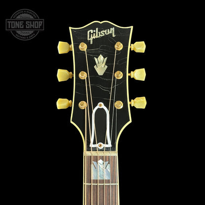 Headstock of Gibson Custom Shop M2M 1957 SJ-200 Murphy Lab Light Aged  Ebony.