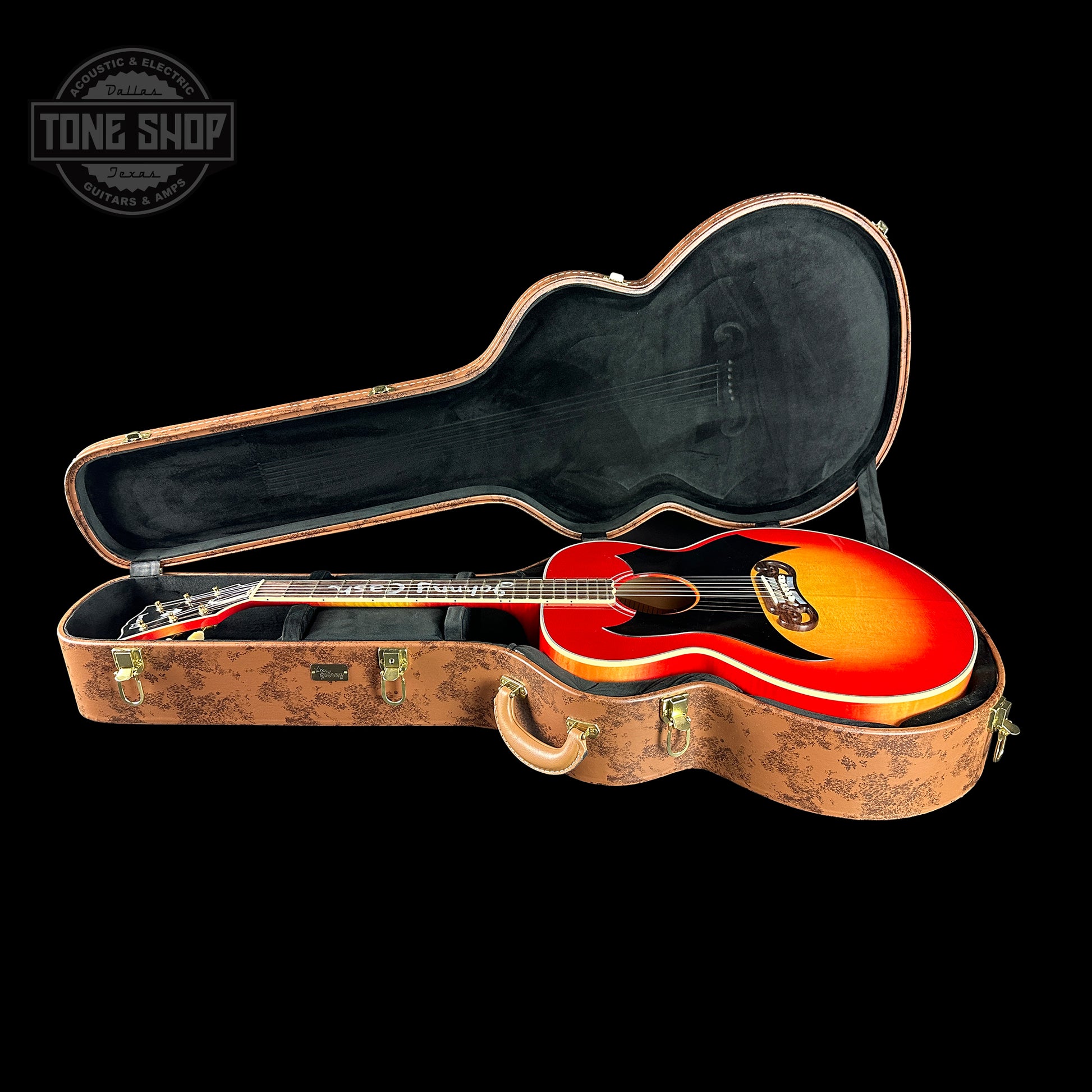 Gibson Custom Shop Johnny Cash SJ-200 Vintage Cherry Sunburst in case.