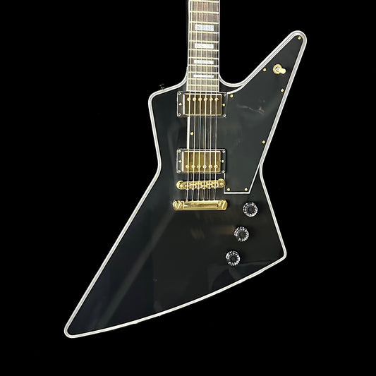 Front of Gibson Custom Shop Explorer Custom Ebony.