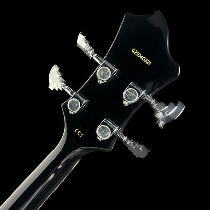 Back of headstock of Used Hagstrom Viking Bass Black TSU14378.