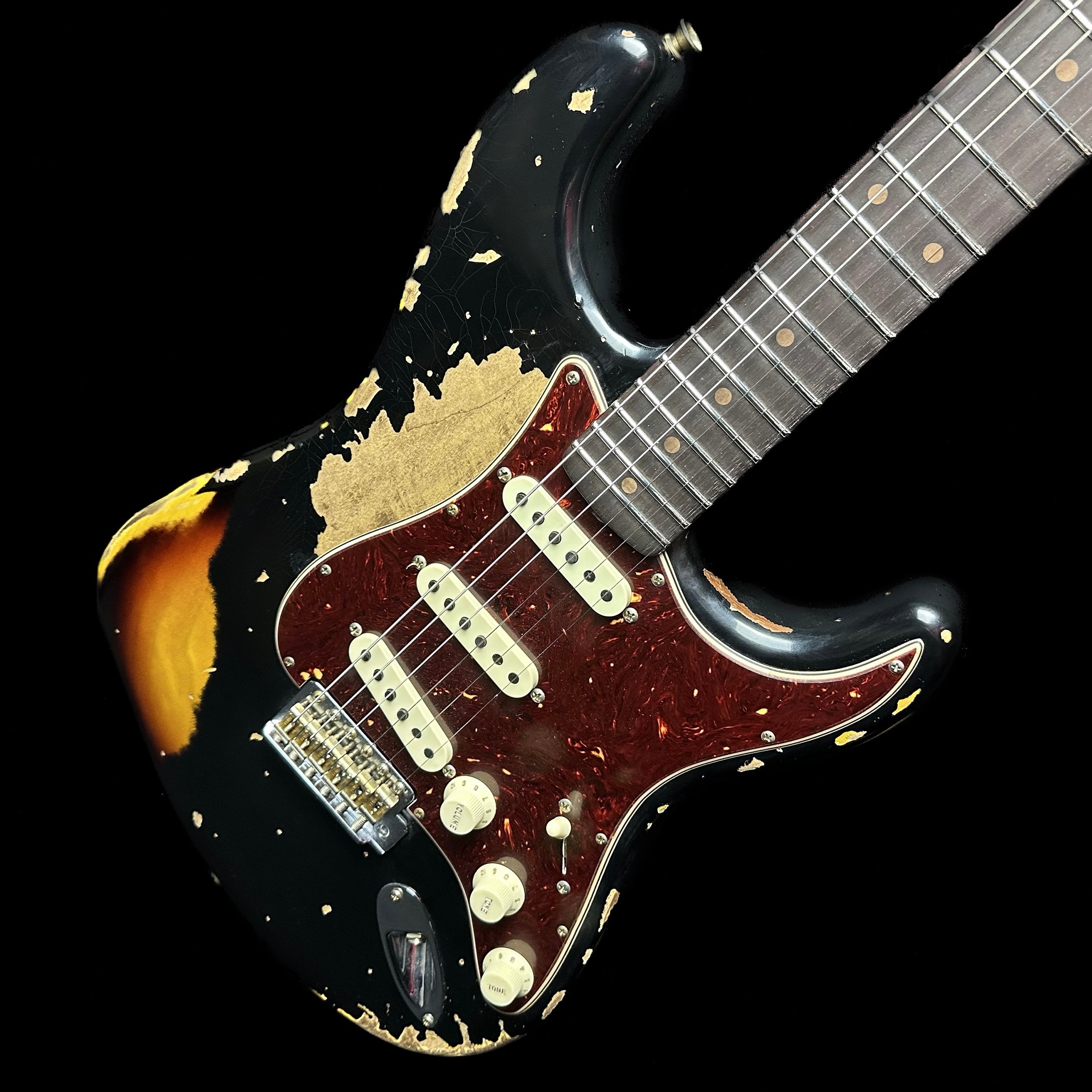 Fender Custom Shop Limited Edition Roasted '61 Strat Super Heavy Relic Aged  Black/3-color Sunburst w/case