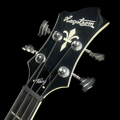 Headstock of Used Hagstrom Viking Bass Black TSU14378.