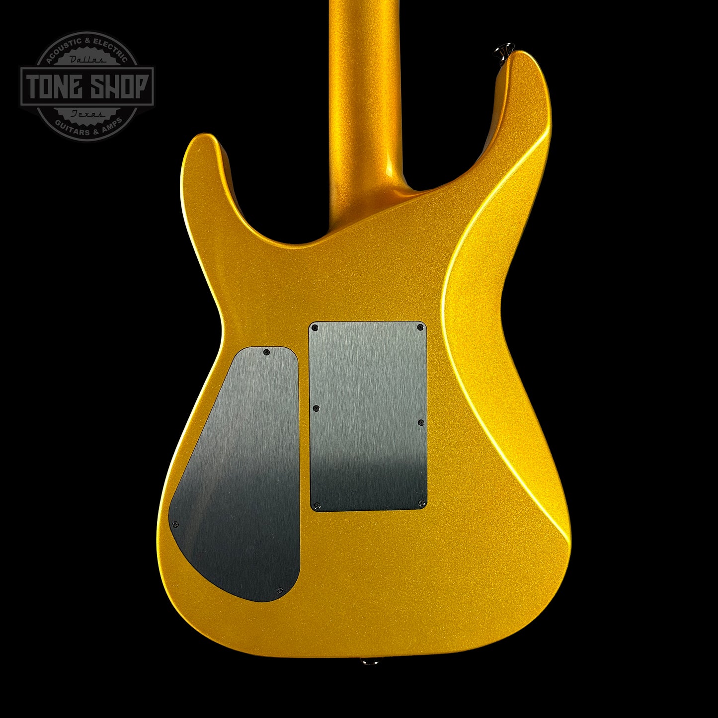 Back of Jackson Custom Shop SL2H Reverse Headstock Frost Gold.