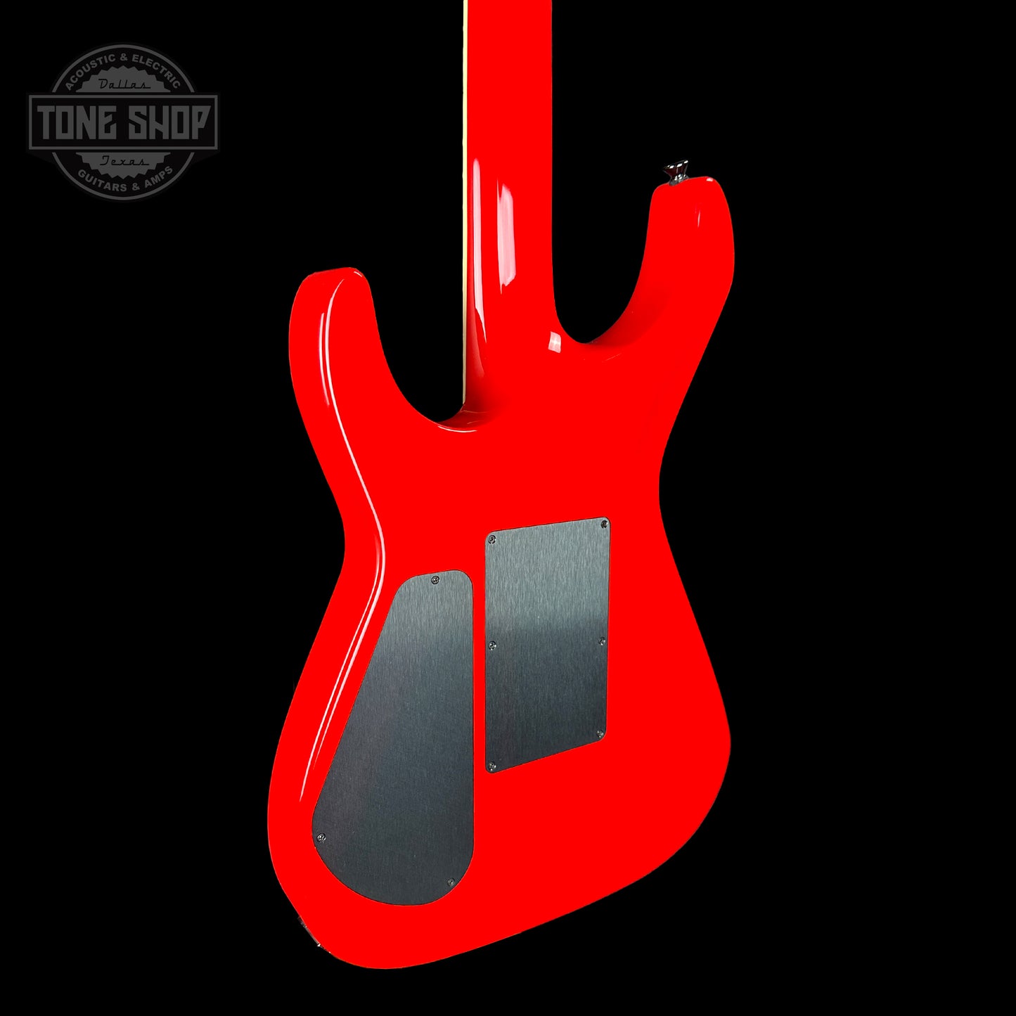 Back angle of Jackson Custom Shop SL2H Ferrari Red.