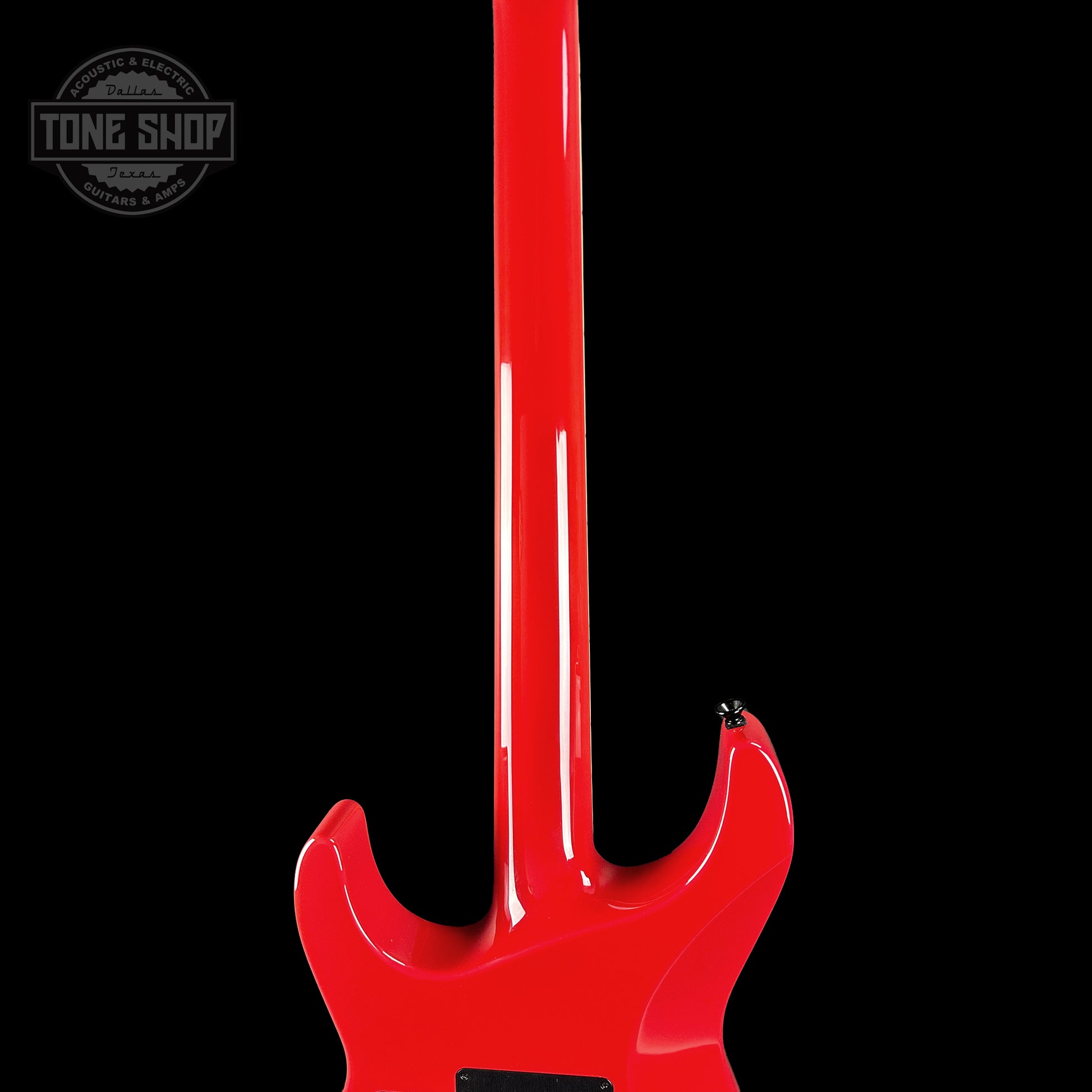 Back of neck of Jackson Custom Shop SL2H Reverse Headstock Dakota Red.