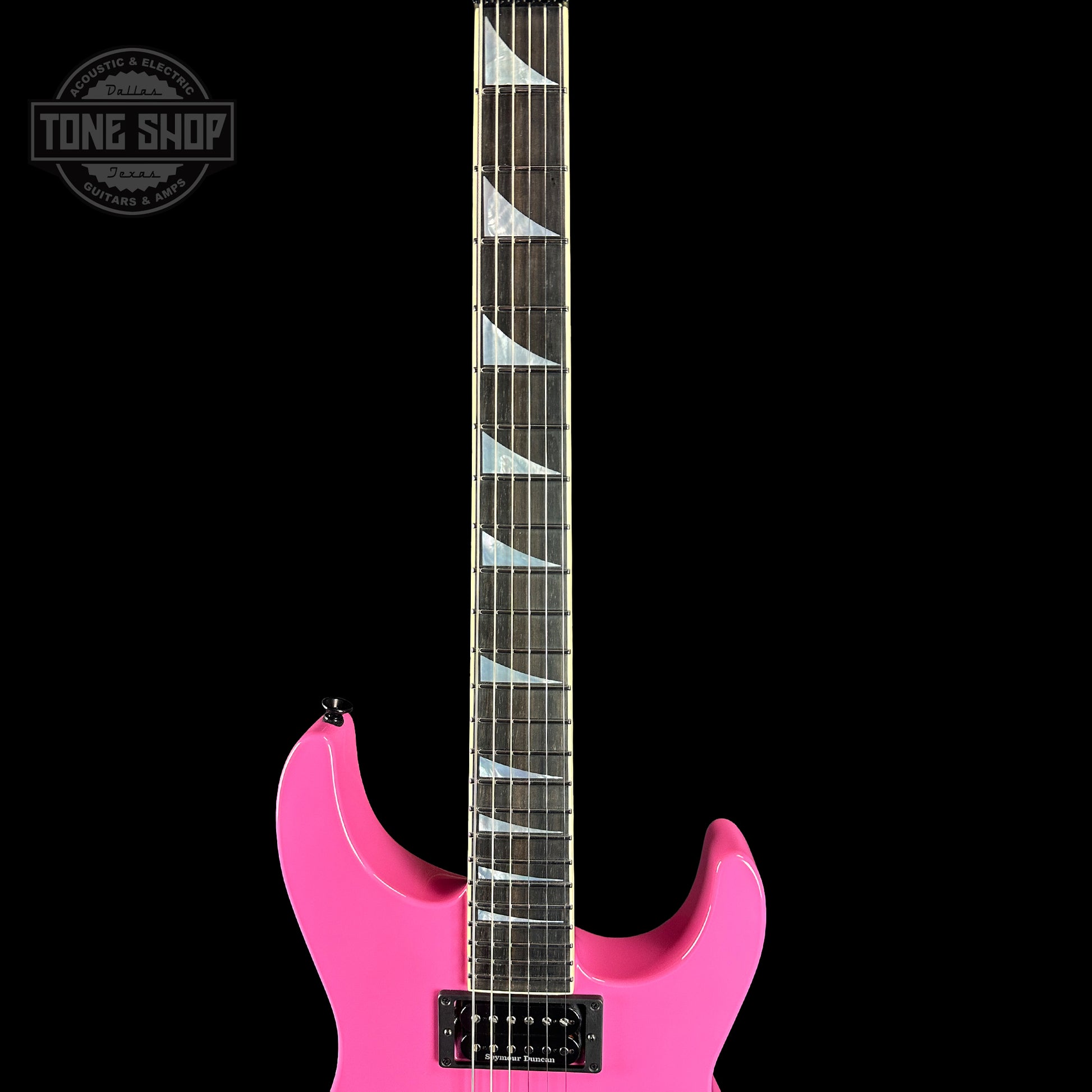 Fretboard of Jackson Custom Shop SL2H Reverse Headstock Bubblegum.