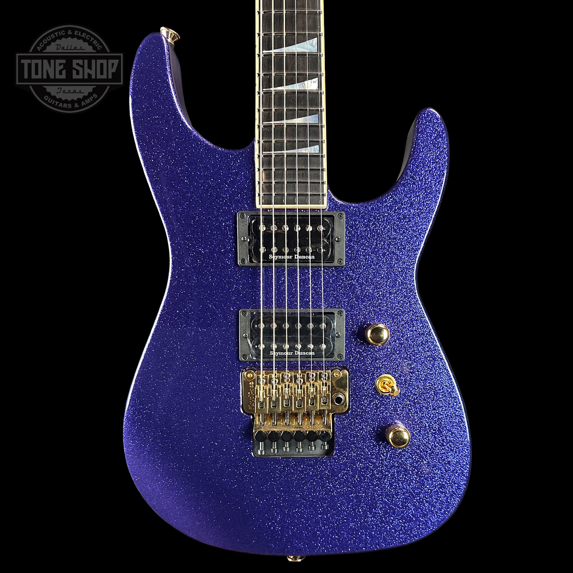 Front of Jackson Custom Shop SL2H Purple Sparkle.