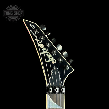 Front of headstock of Jackson Custom Shop SL2H Reverse Headstock Bubblegum.