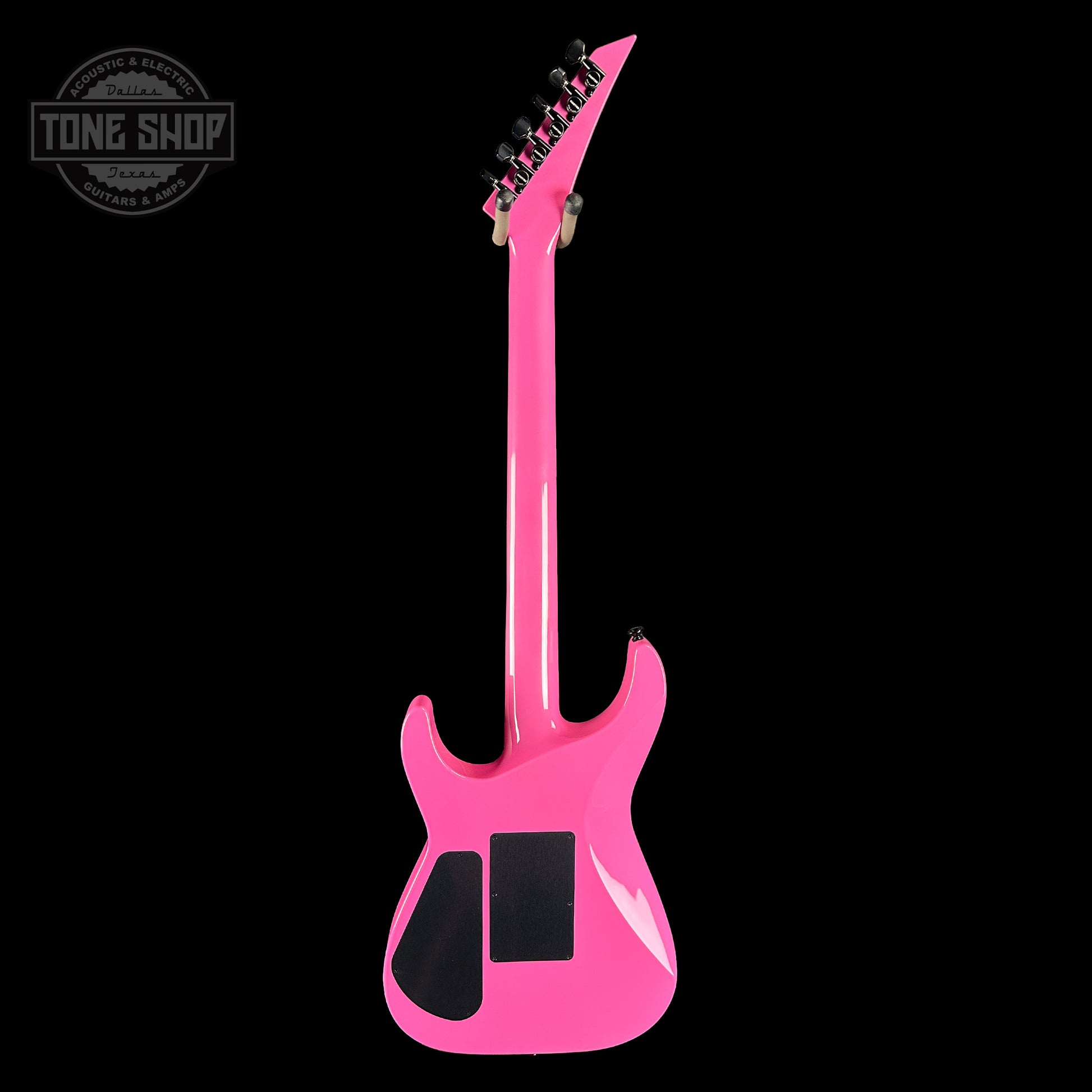 Full back of Jackson Custom Shop SL2H Reverse Headstock Bubblegum.