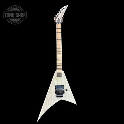 Full front of Jackson Custom Shop Rhoads RR24 1H White Ghost Flame.