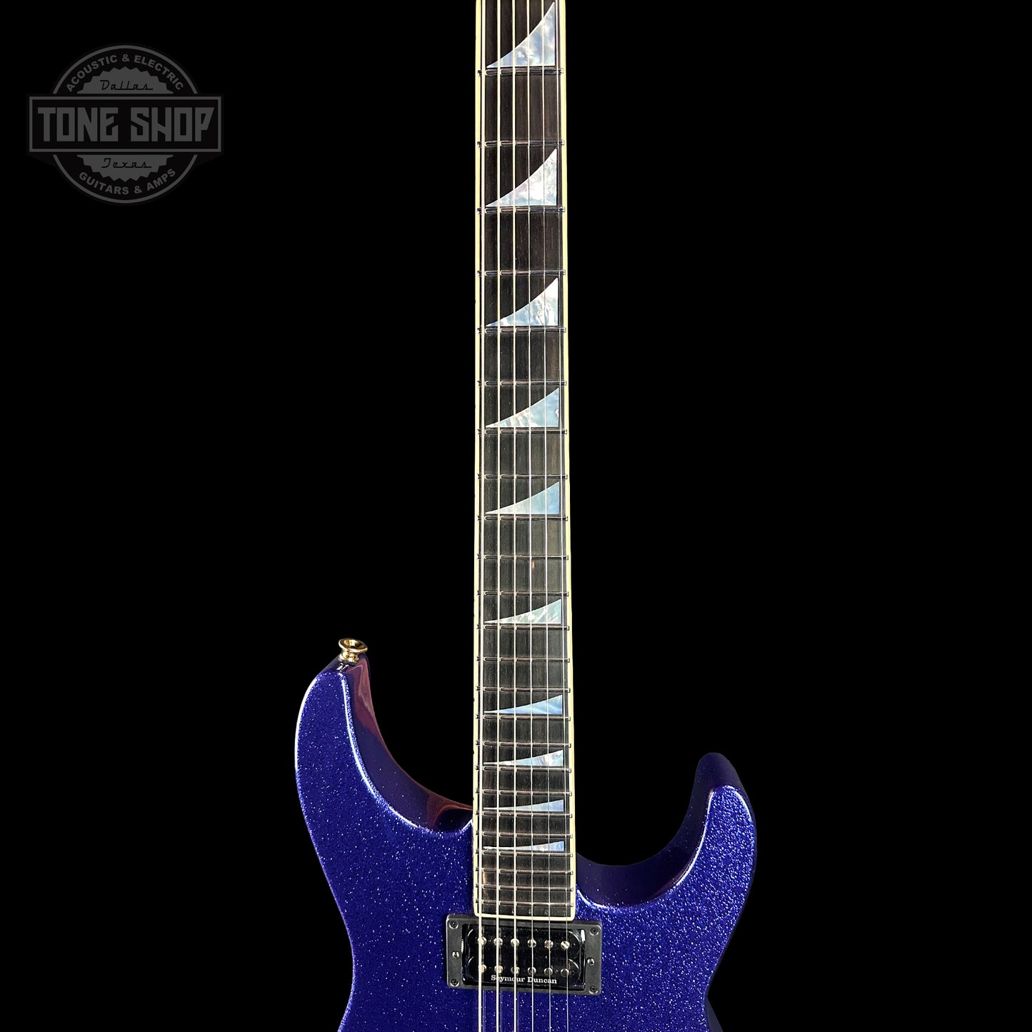 Fretboard of Jackson Custom Shop SL2H Purple Sparkle.