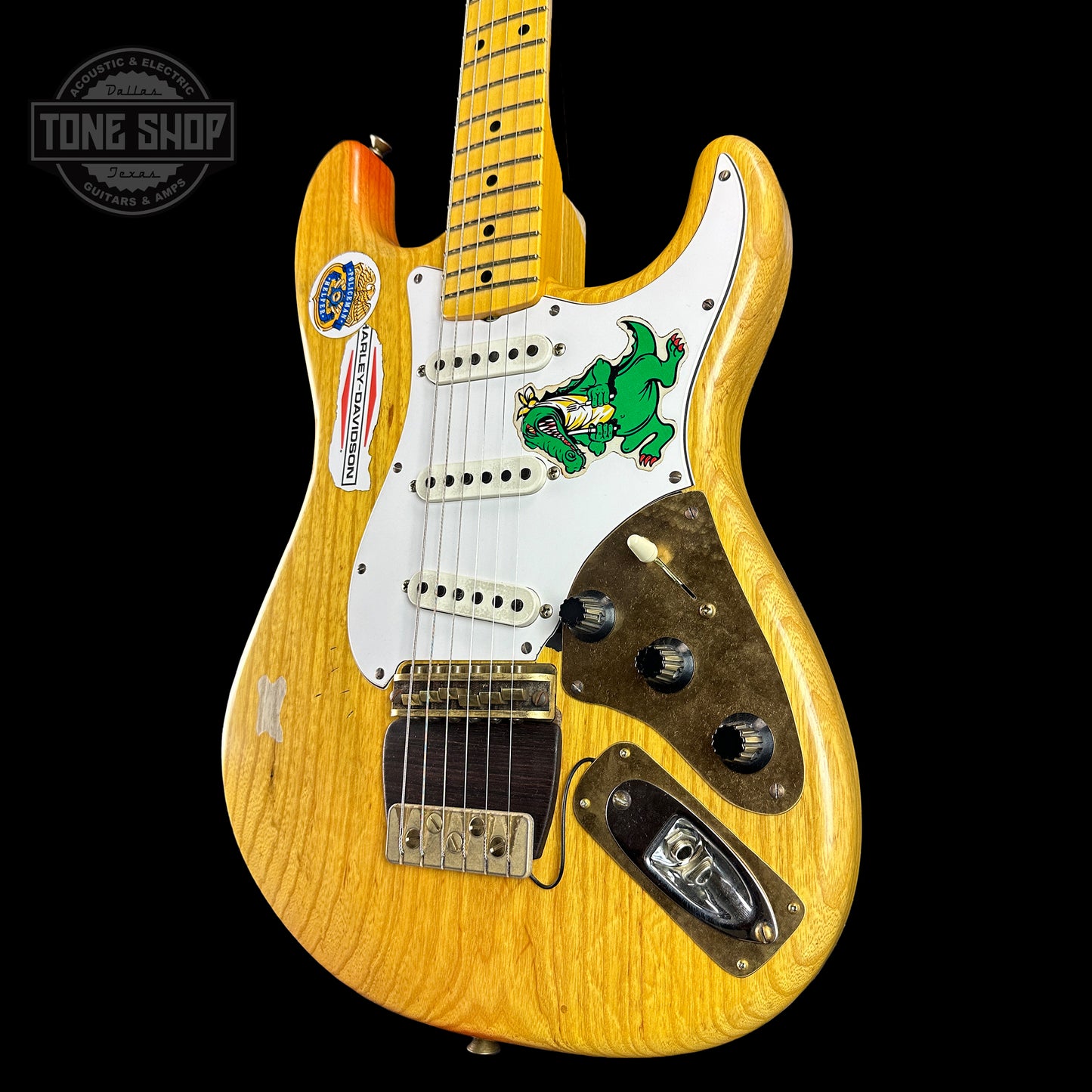 Front angle of Fender Custom Shop Jerry Garcia Alligator Strat Masterbuilt by Austin MacNut.