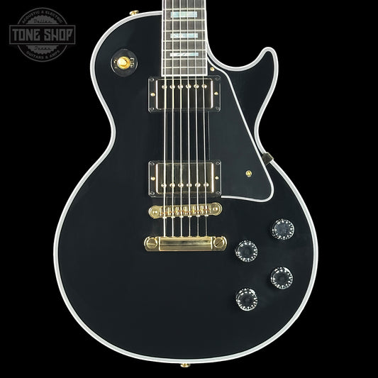 Front of Gibson Custom Shop Les Paul Custom Ebony.