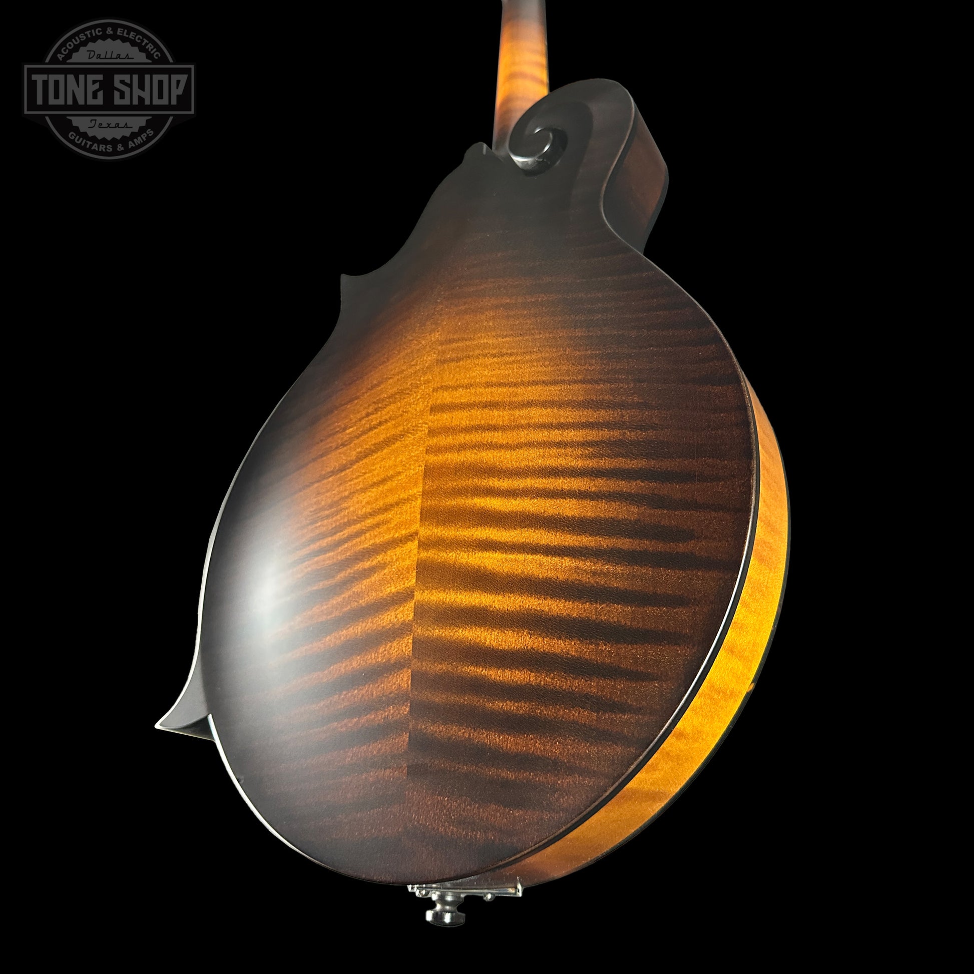 Back angle of Collings MF Mandolin Sunburst.