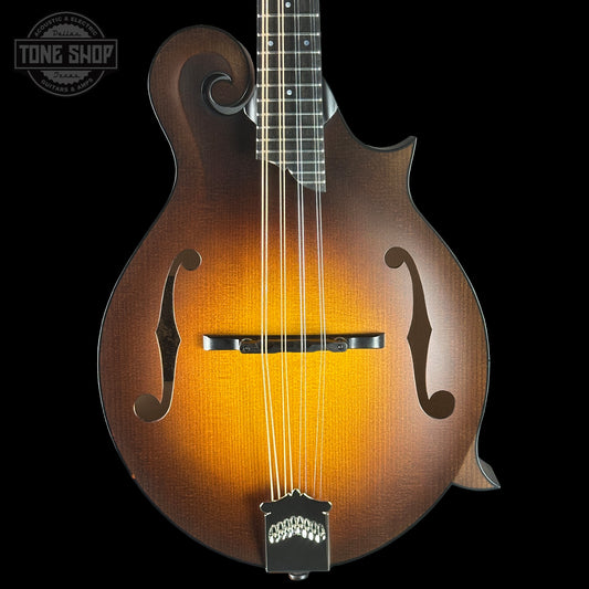 Front of Collings MF Mandolin Sunburst.