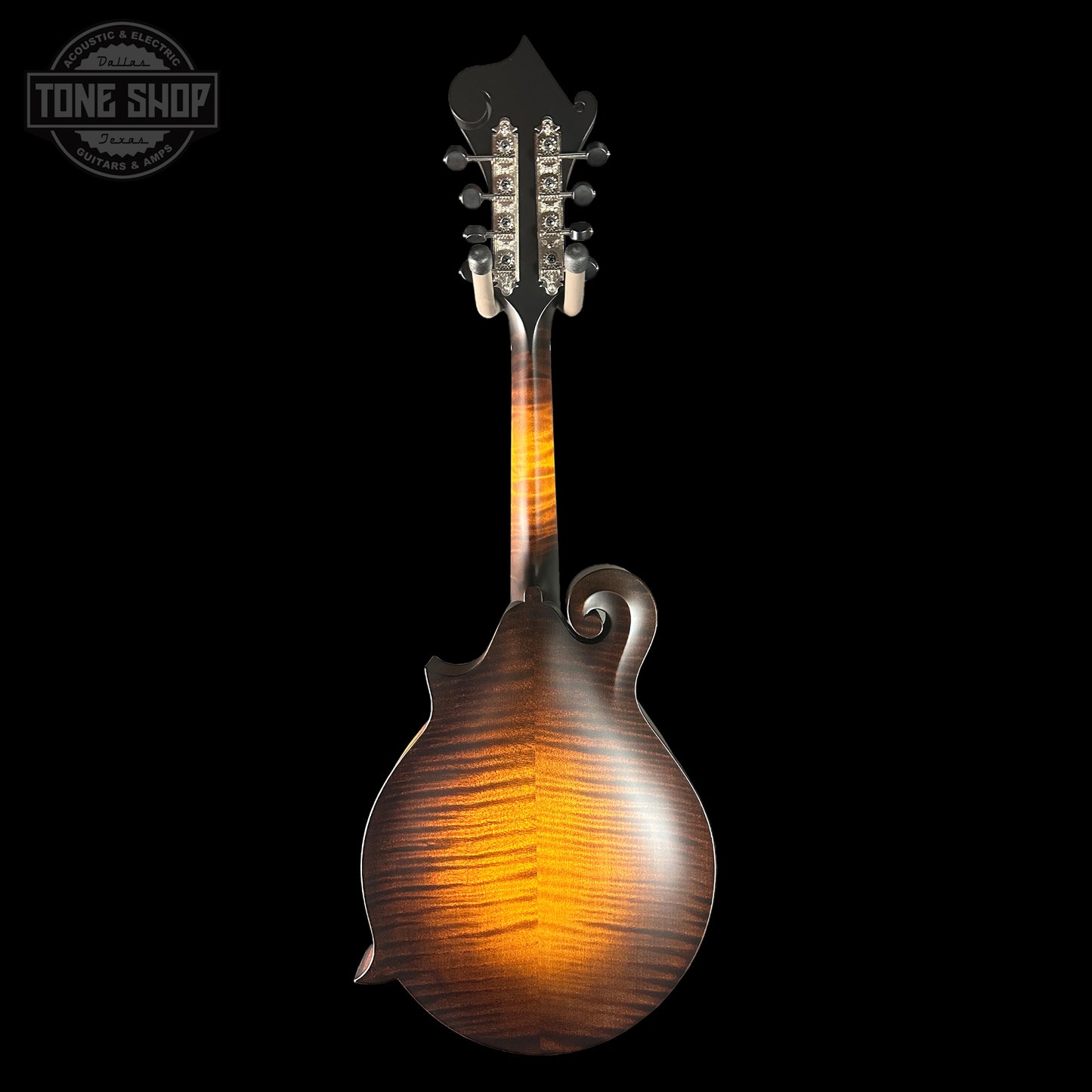 Full back of Collings MF Mandolin Sunburst.