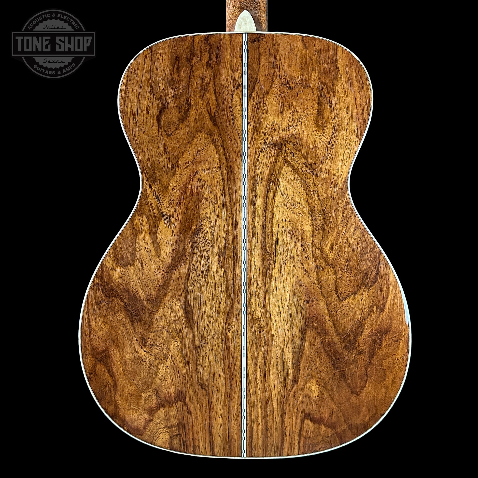 Back of Martin Custom Shop 28/45 Style OM Adirondack/Guatemalan RW.