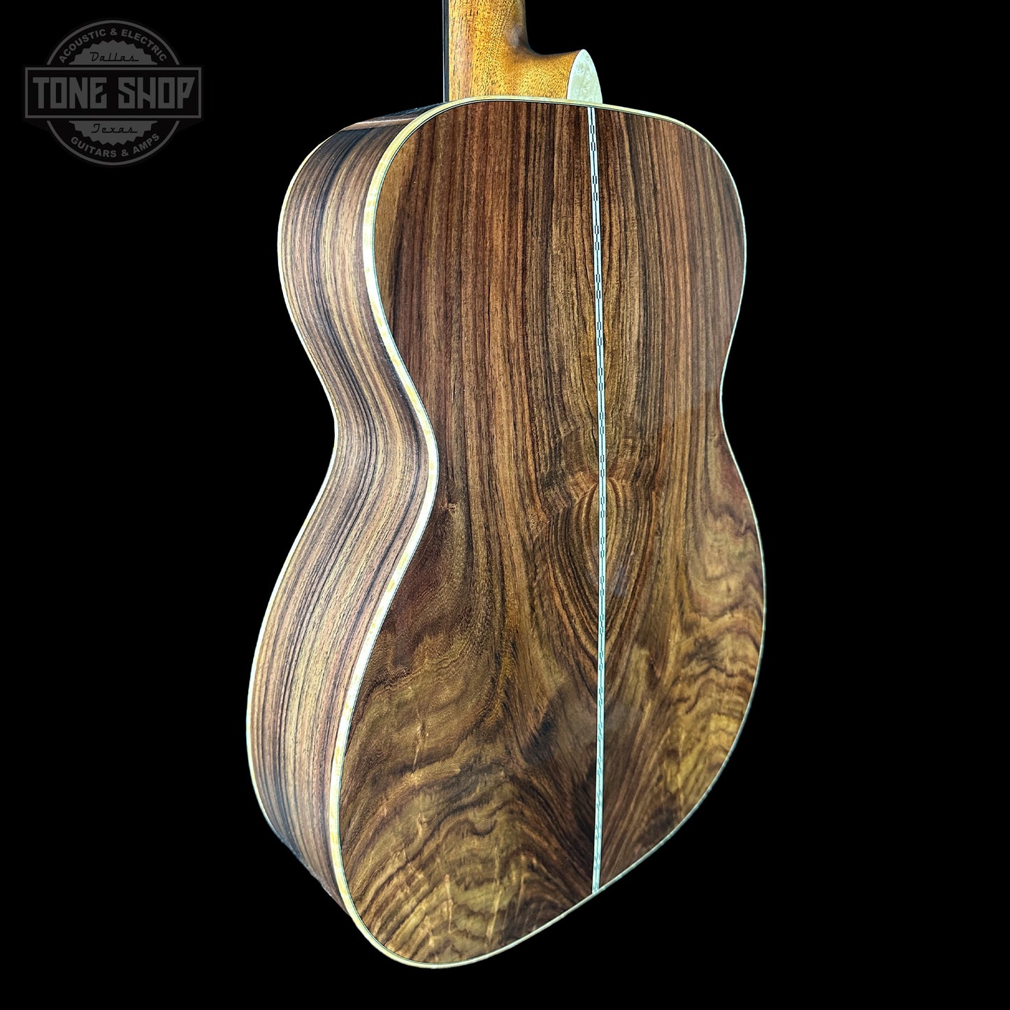 Back angle of Martin Custom Shop 28/45 Style 00-14F Italian Alpine Spruce/WEIR.