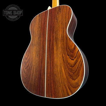 Back angle of Martin Custom Shop OM-41 Ambertone Torch Motif Carpathian Spruce/Cocobolo.