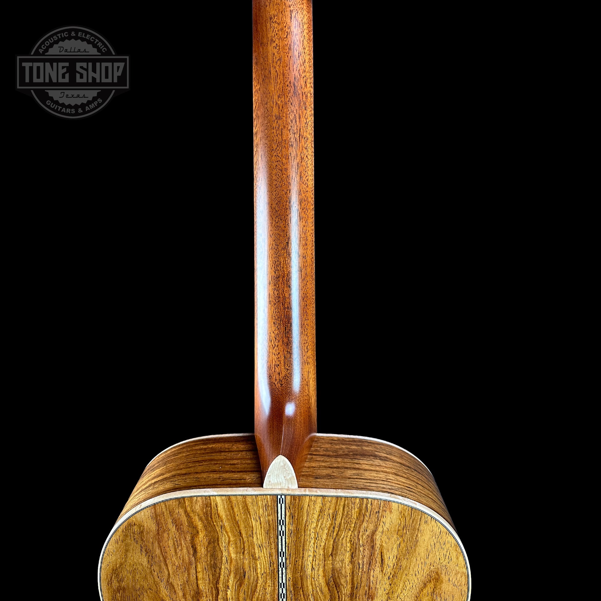 Back of neck of Martin Custom Shop 28/45 Style 00-14F Italian Alpine/Guatemalan RW.